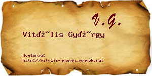 Vitális György névjegykártya